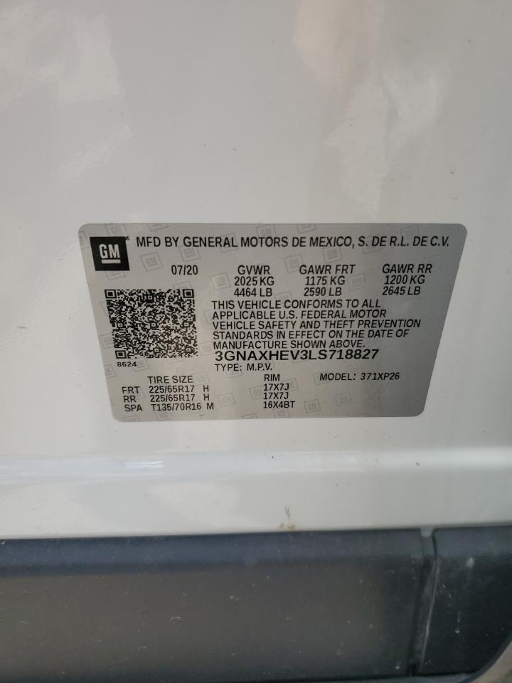 2020 Chevrolet Equinox Ls VIN: 3GNAXHEV3LS718827 Lot: 62937365