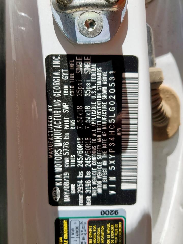 2020 Kia Telluride Ex VIN: 5XYP34HC5LG020531 Lot: 60571105
