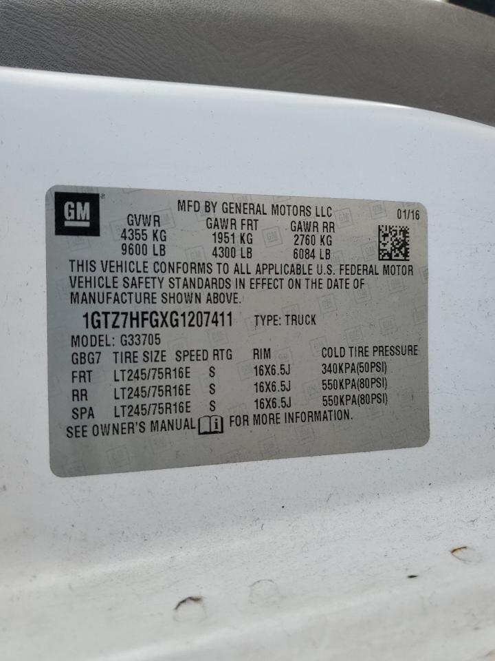 2016 GMC Savana G3500 VIN: 1GTZ7HFGXG1207411 Lot: 59134075
