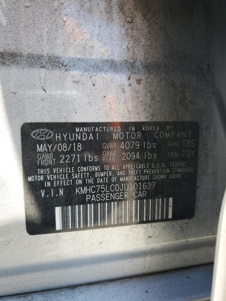 2018 Hyundai Ioniq Sel VIN: KMHC75LC0JU101637 Lot: 62080075