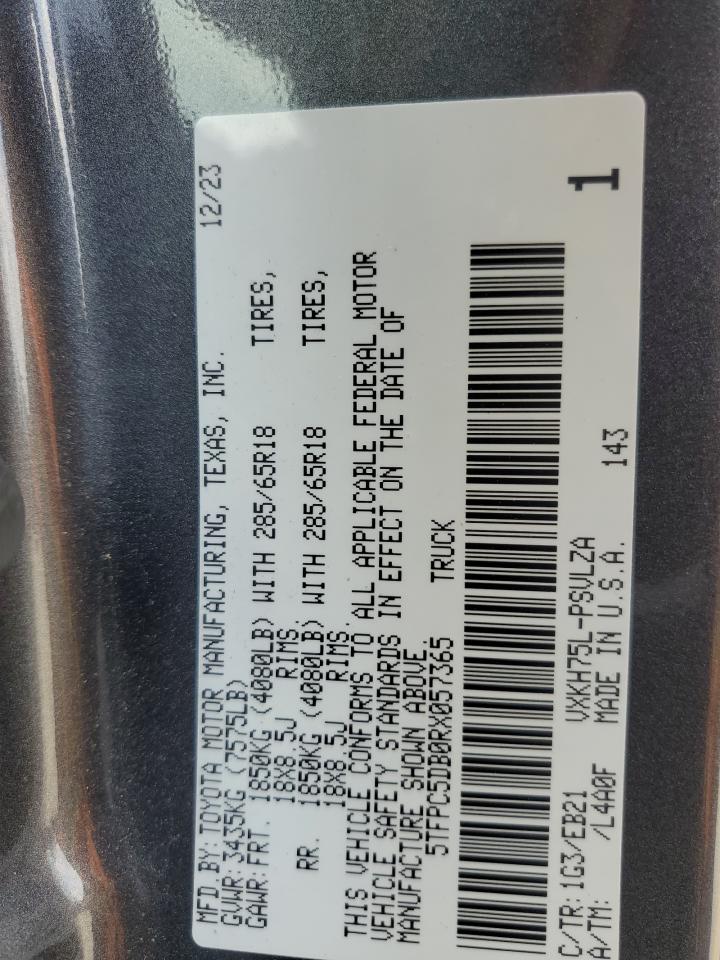2024 Toyota Tundra Crewmax Limited VIN: 5TFPC5DB0RX057365 Lot: 56719085