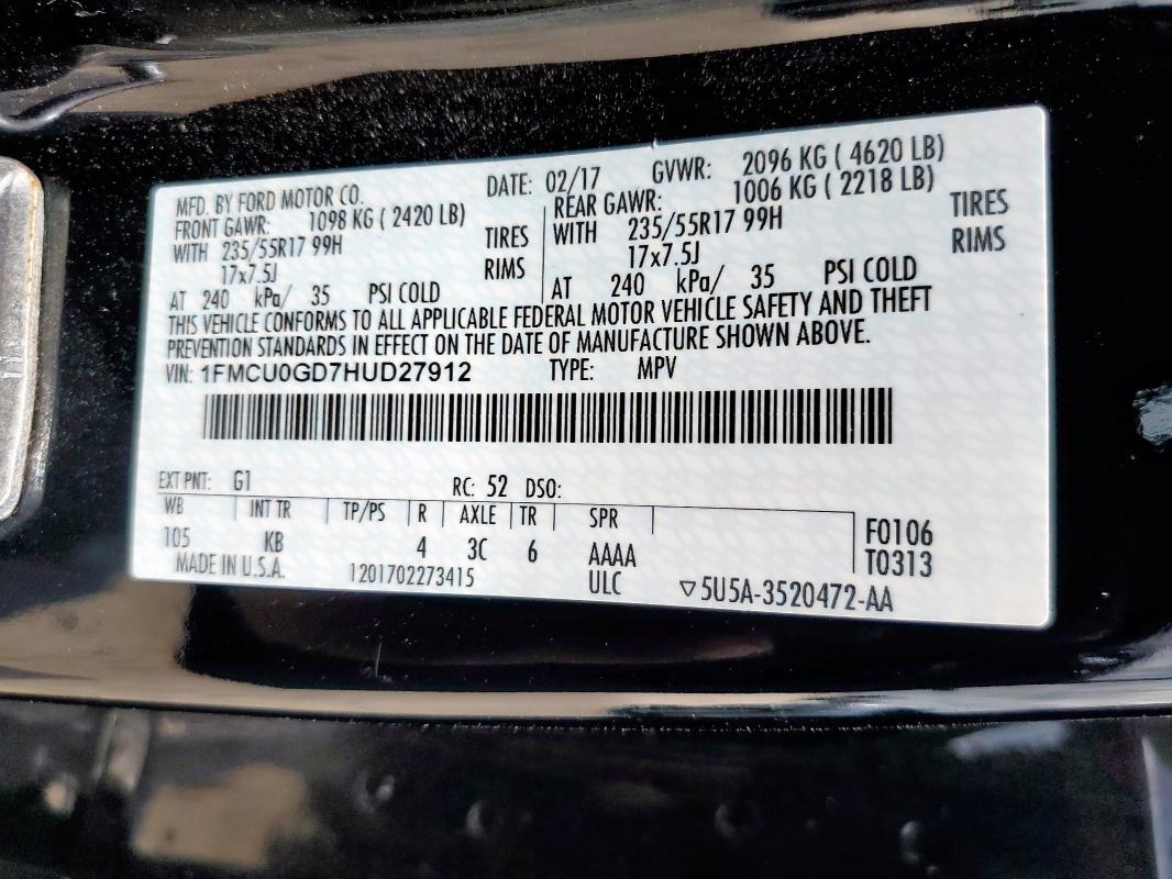 2017 FORD ESCAPE SE