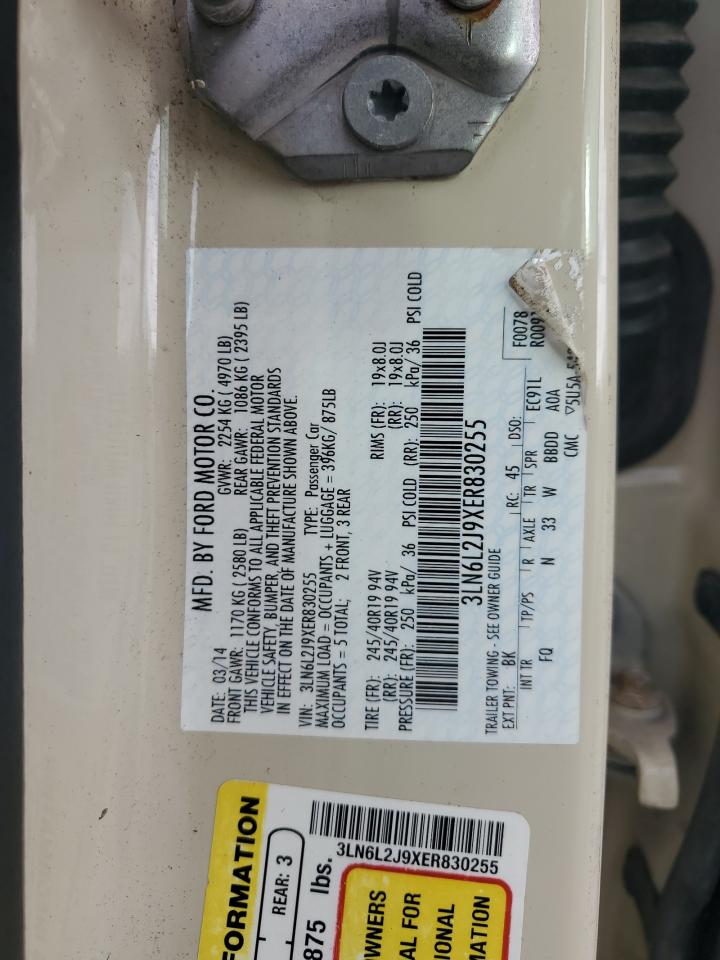 2014 Lincoln Mkz VIN: 3LN6L2J9XER830255 Lot: 62905455