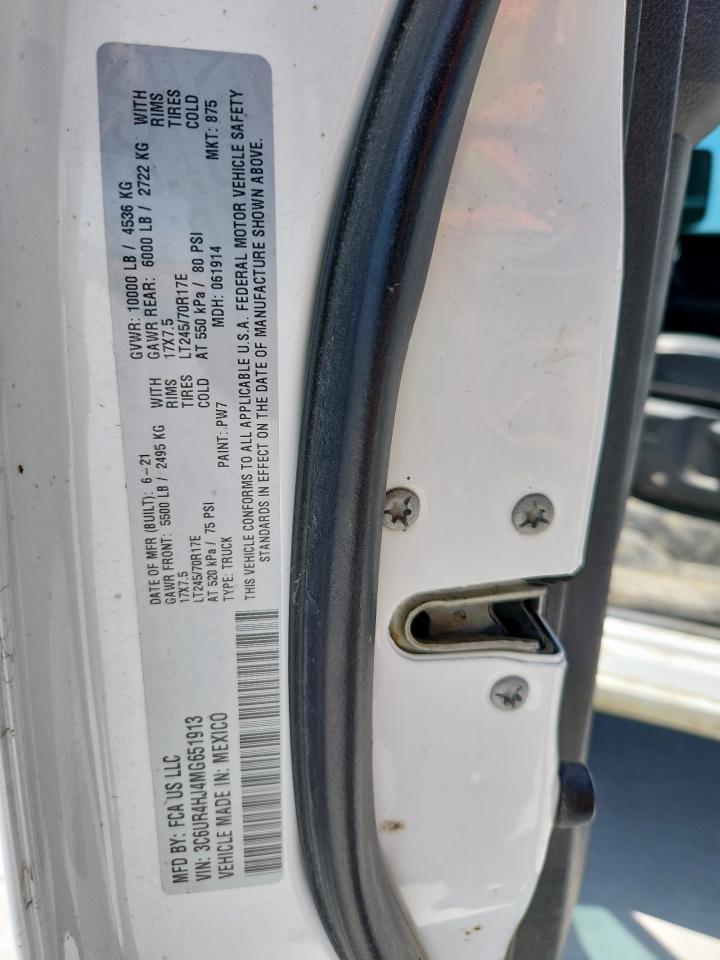 2021 Ram 2500 Tradesman VIN: 3C6UR4HJ4MG651913 Lot: 59982715