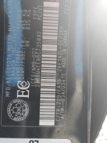 2011 TOYOTA COROLLA BASE  