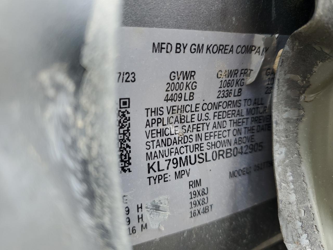 2024 Chevrolet Trailblazer Rs VIN: KL79MUSL0RB042905 Lot: 62715645