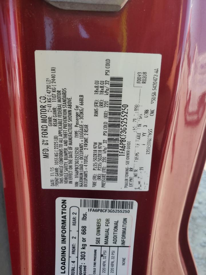 FORD MUSTANG 2016 VIN 1FA6P8CF3G5255250 zdjęcie 12