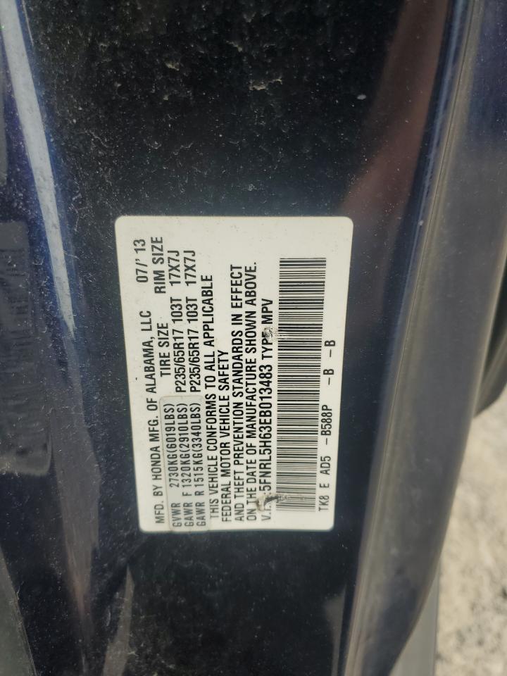 2014 Honda Odyssey Exl VIN: 5FNRL5H63EB013483 Lot: 63002435