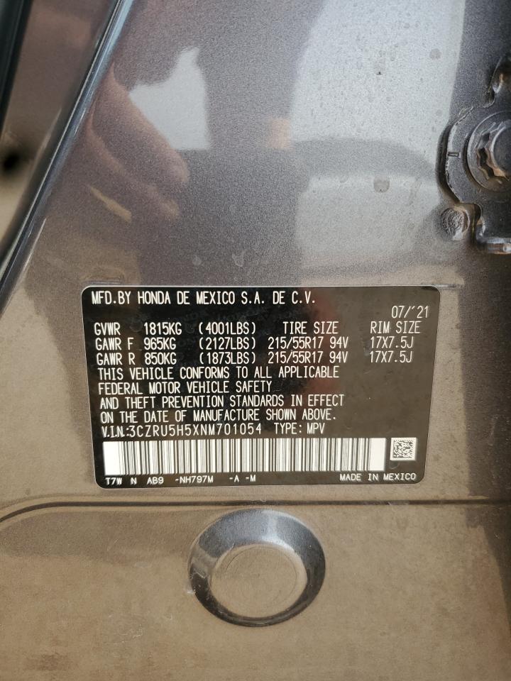 2022 Honda Hr-V Ex VIN: 3CZRU5H5XNM701054 Lot: 60333035
