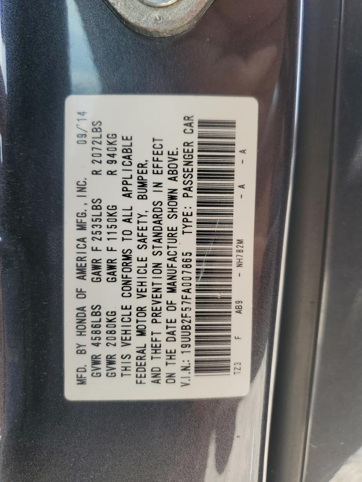 2015 Acura Tlx Tech VIN: 19UUB2F57FA007865 Lot: 62635435