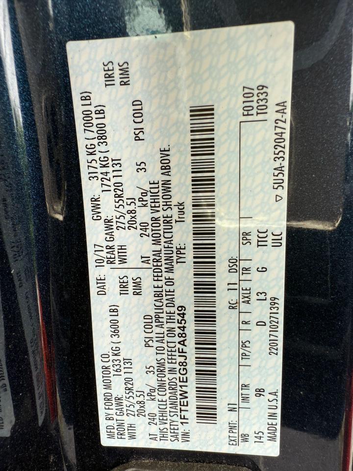 1FTEW1EG8JFA84549 FORD F-150 2018