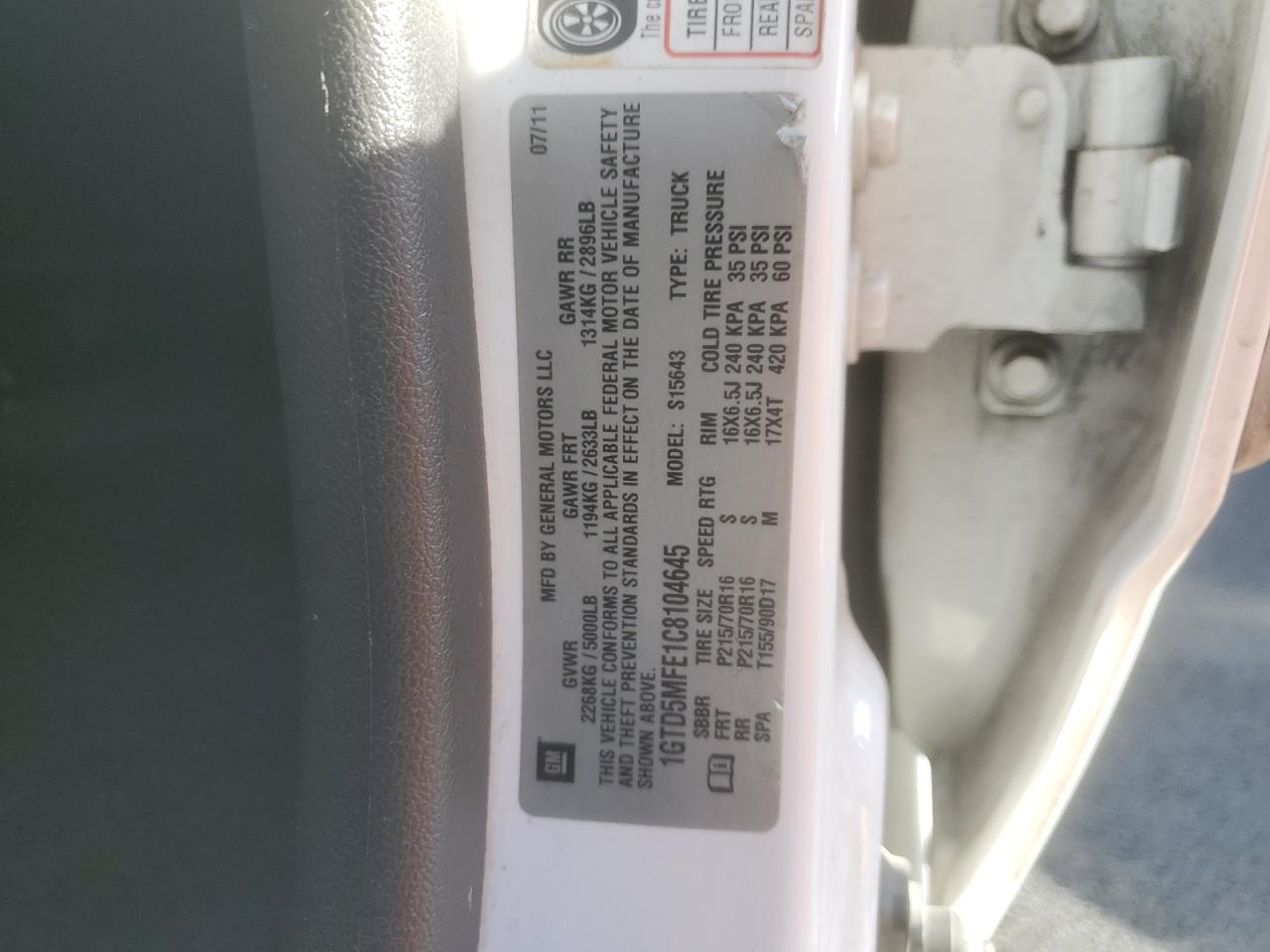 1gtd5mfe1c8104645 1GTD5MFE1C8104645 2012 GMC Canyon Sle