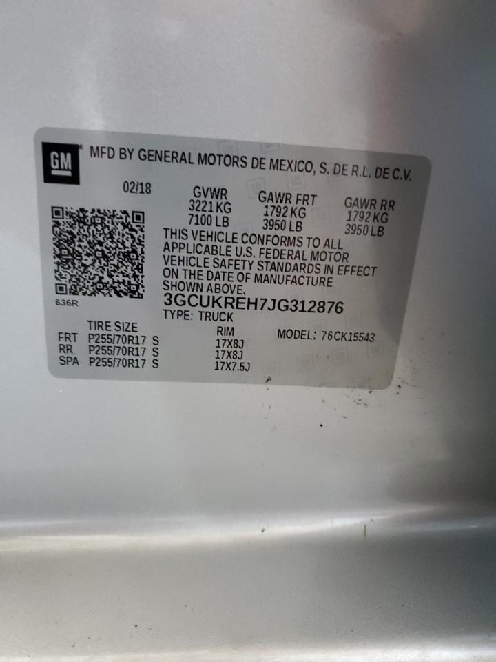 3GCUKREH7JG312876 CHEVROLET ALL Models 2018