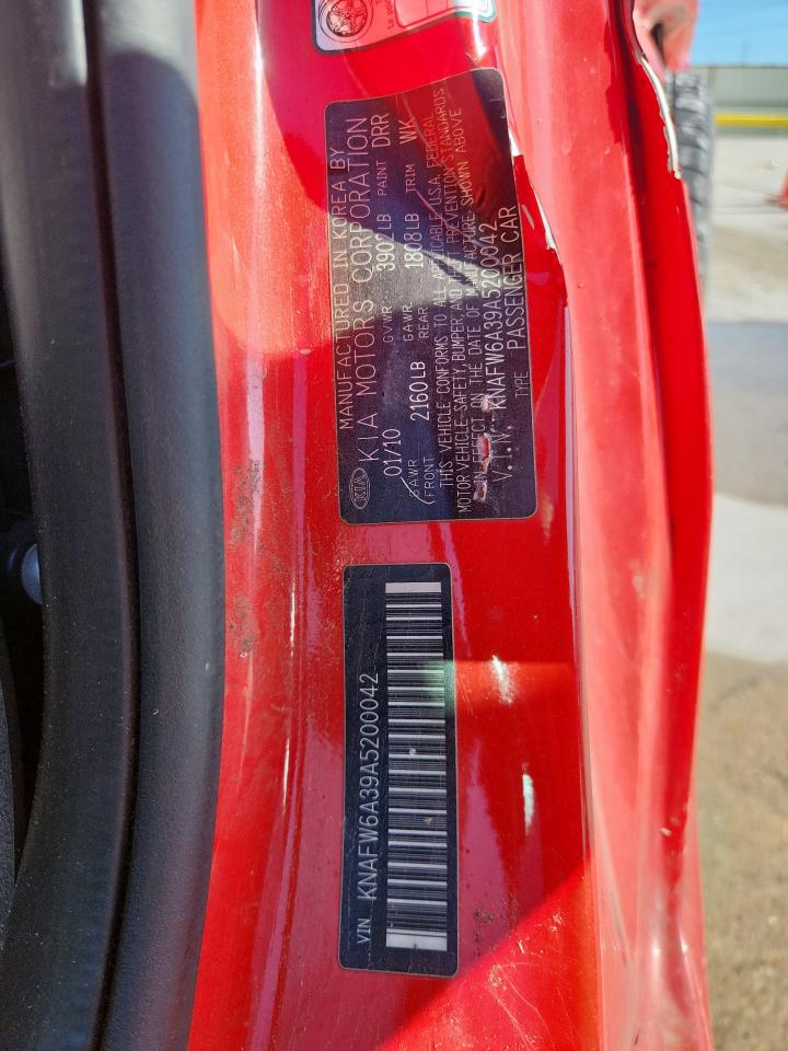 2010 Kia Forte Sx VIN: KNAFW6A39A5200042 Lot: 62185775