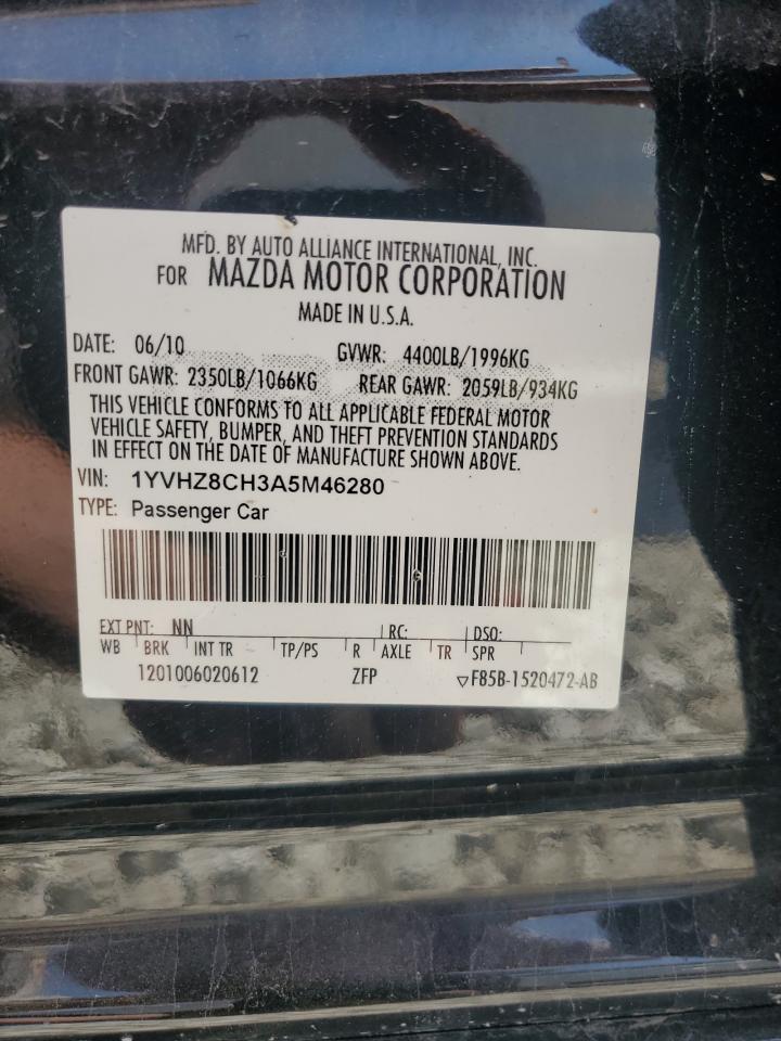 2010 Mazda 6 I VIN: 1YVHZ8CH3A5M46280 Lot: 61414135