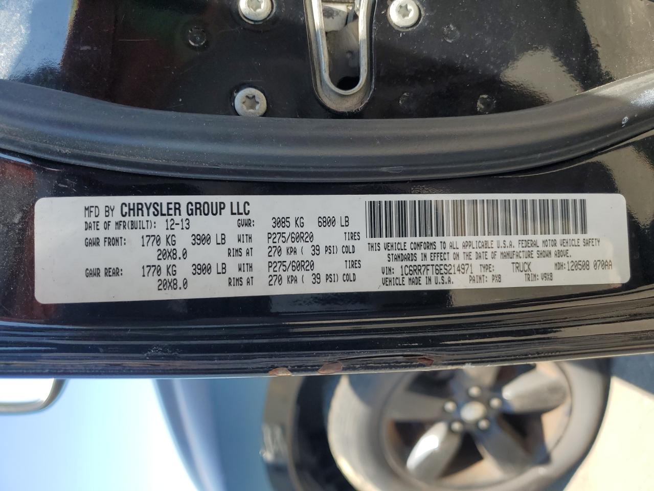 2014 Ram 1500 St VIN: 1C6RR7FT6ES214971 Lot: 59167825