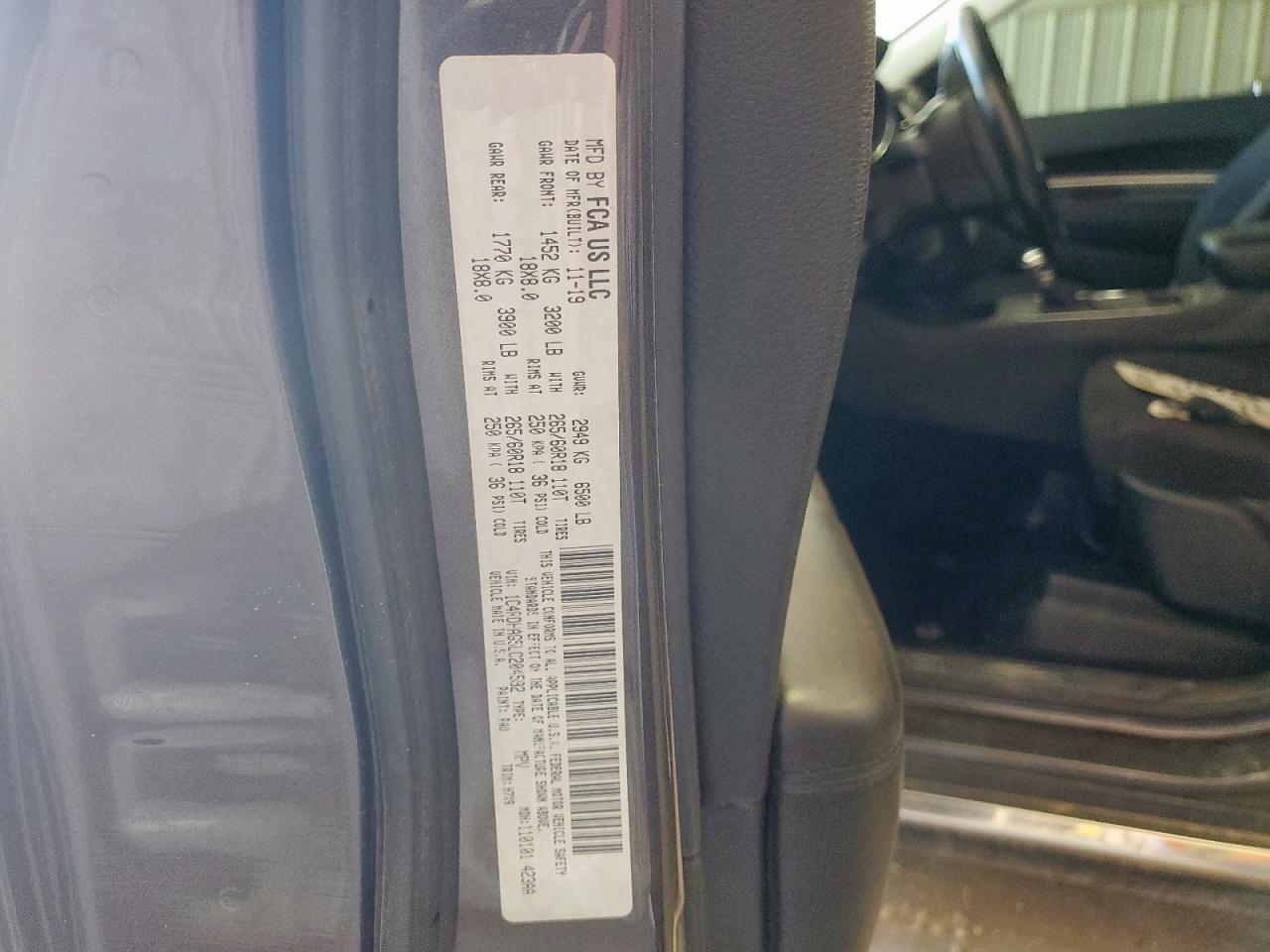 2020 Dodge Durango Sxt VIN: 1C4RDHAG5LC204592 Lot: 62656935