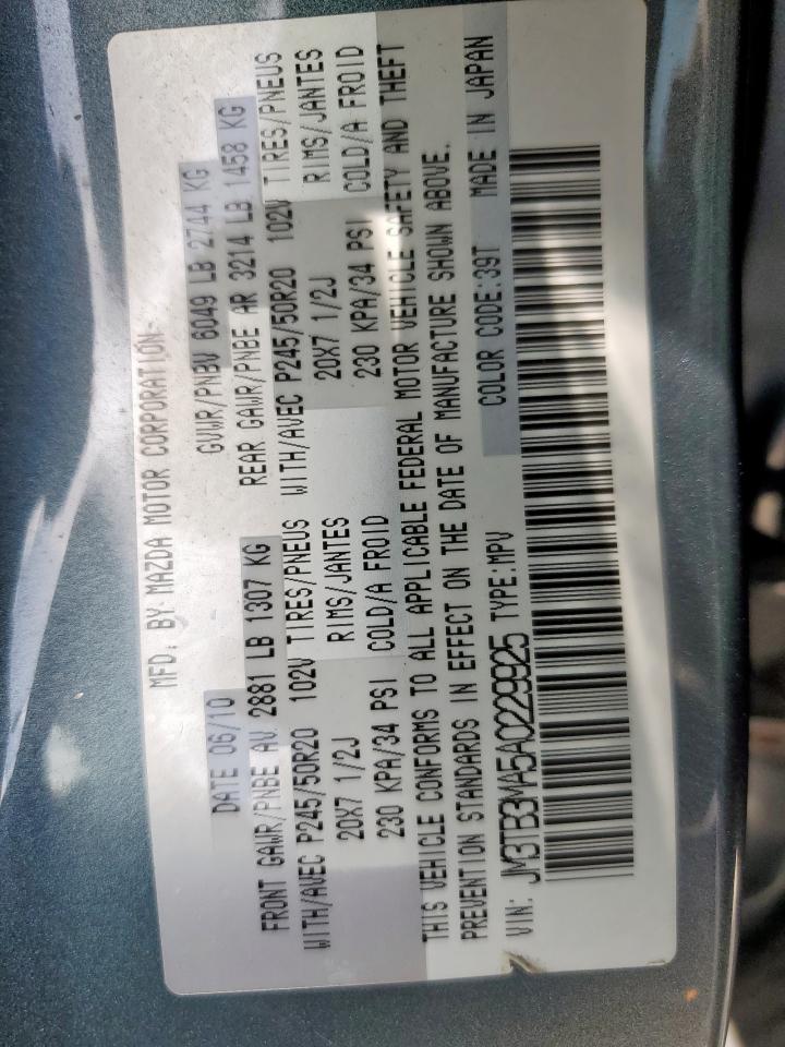 2010 Mazda Cx-9 VIN: JM3TB3MA5A0229925 Lot: 63072725