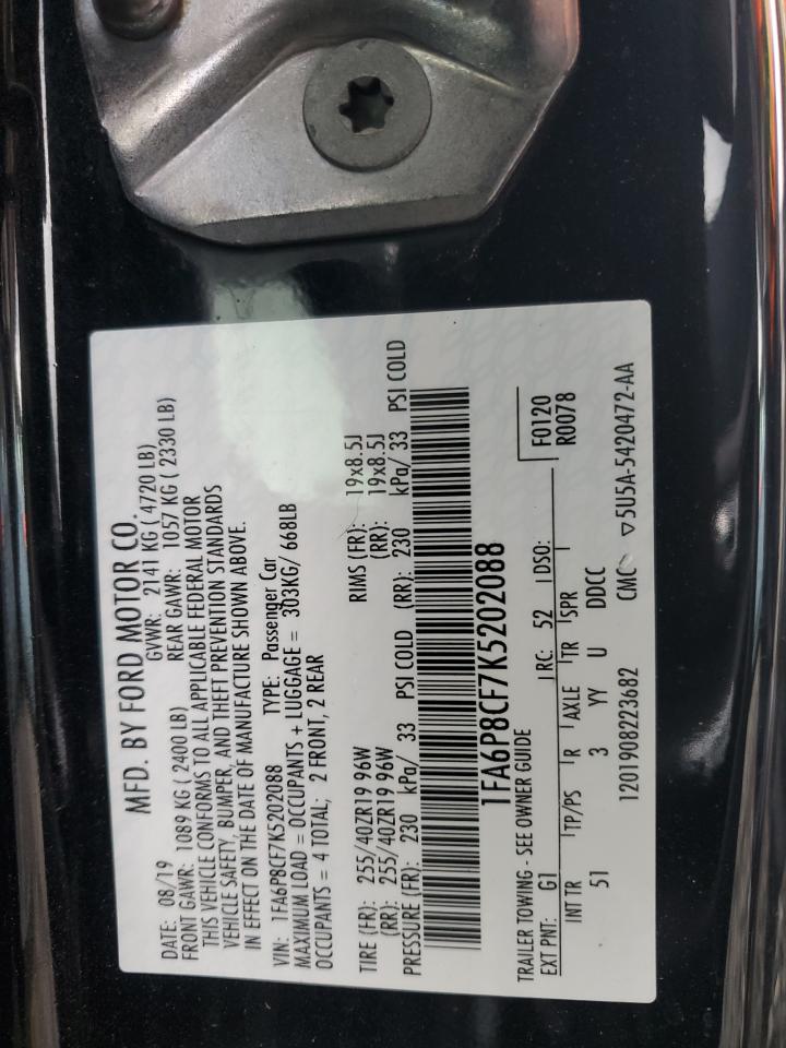 2019 Ford Mustang Gt VIN: 1FA6P8CF7K5202088 Lot: 61333965