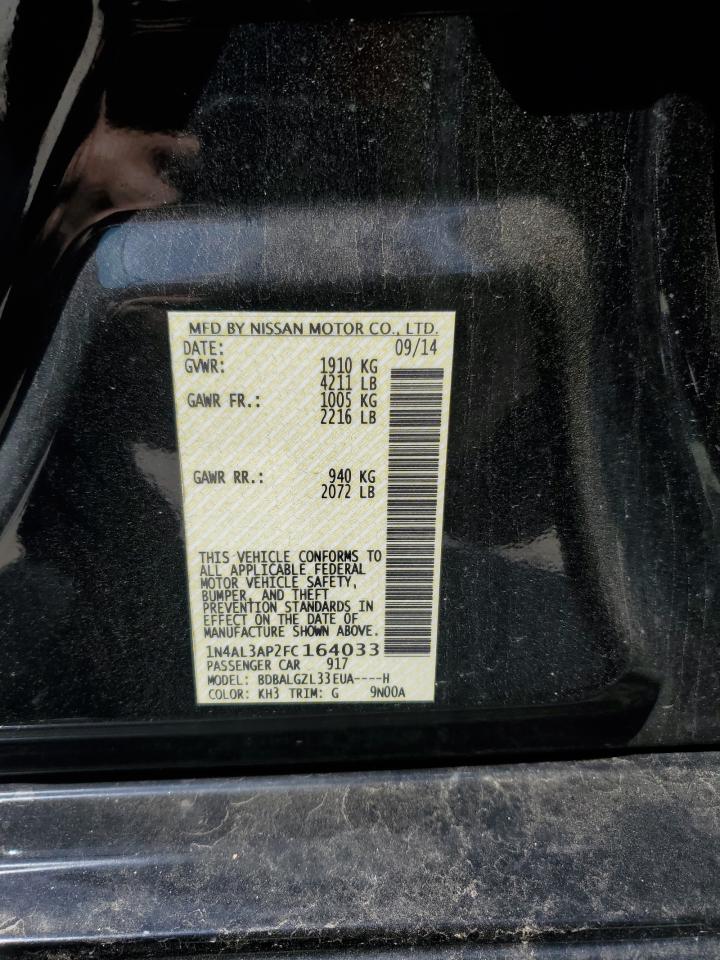 2015 Nissan Altima 2.5 VIN: 1N4AL3AP2FC164033 Lot: 62028185