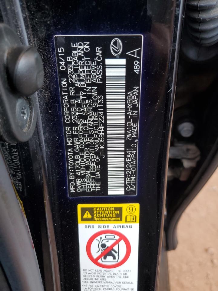 2015 Lexus Ct 200 VIN: JTHKD5BH4F2241133 Lot: 61256195