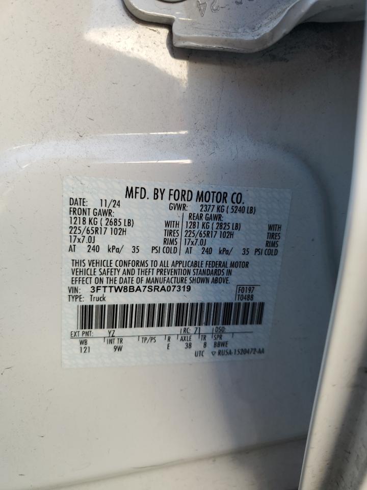 2025 Ford Maverick Xl VIN: 3FTTW8BA7SRA07319 Lot: 62395055