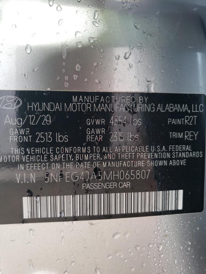 2021 Hyundai Sonata Se VIN: 5NPEG4JA5MH065807 Lot: 62580055
