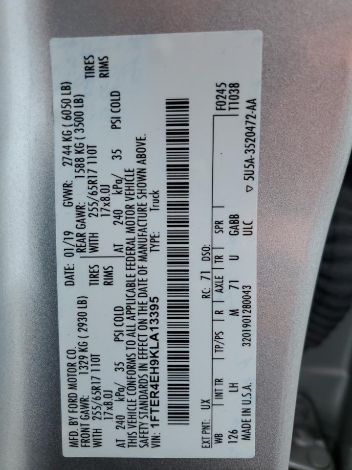 2019 Ford Ranger Xl VIN: 1FTER4EH9KLA13395 Lot: 61773125