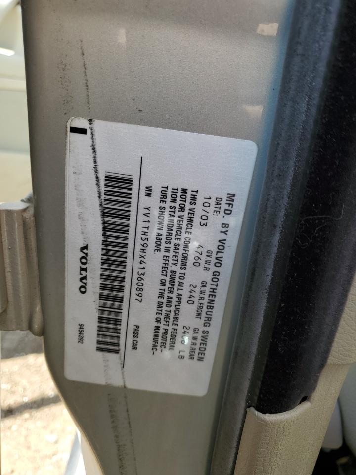 2004 Volvo S80 2.5T VIN: YV1TH59HX41360897 Lot: 62173915