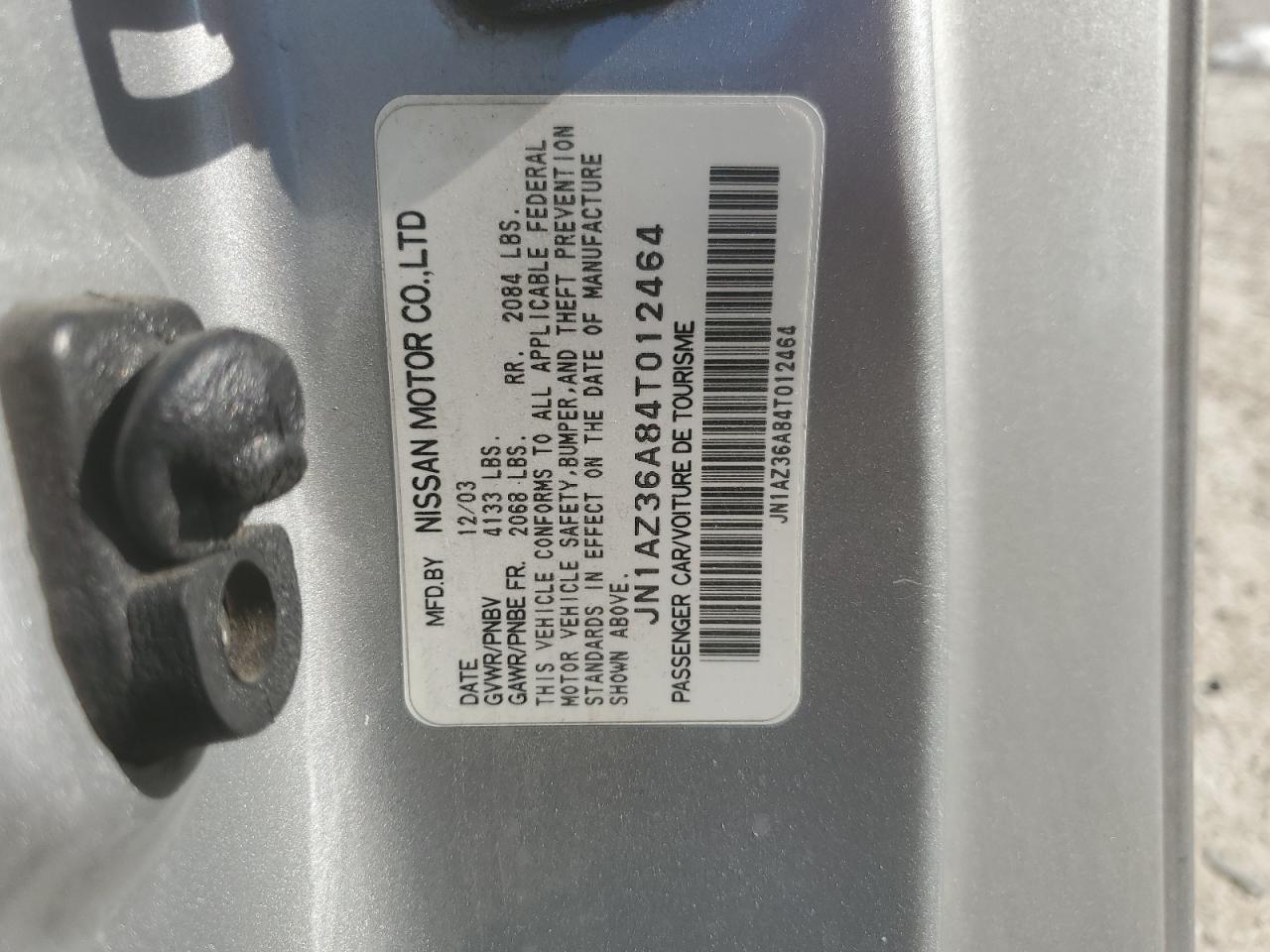 2004 Nissan 350Z Roadster VIN: JN1AZ36A84T012464 Lot: 61724925