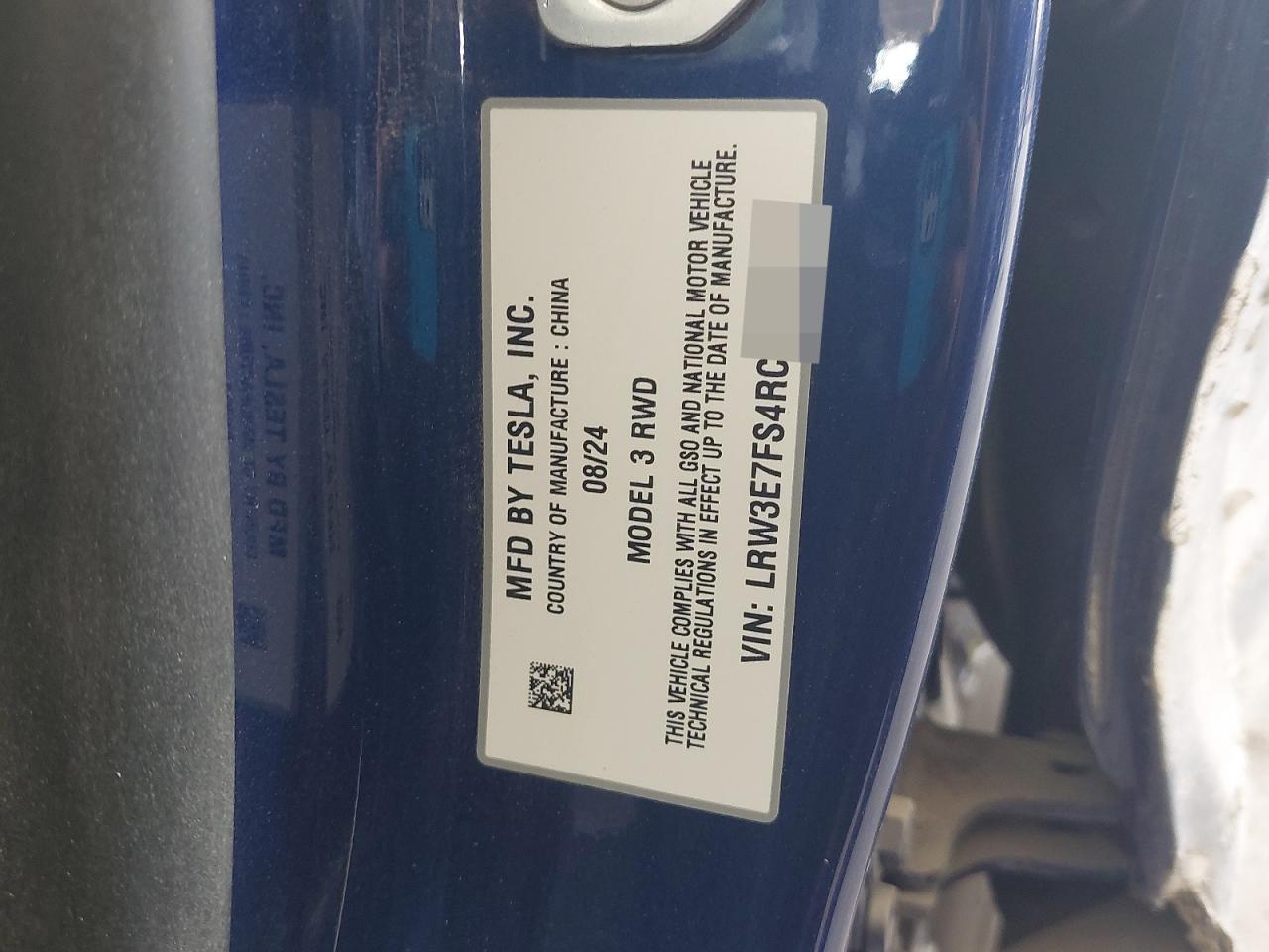 LRW3E7FS4RC291482 - 2024 Tesl Model 3 - #60578865