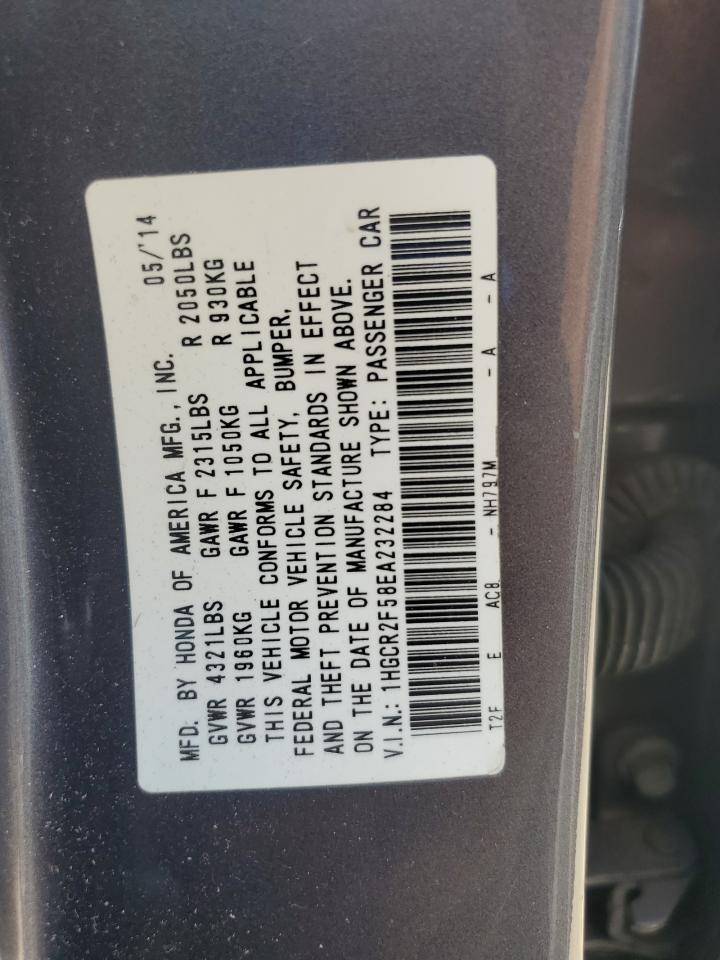 HONDA ACCORD 2014 VIN 1HGCR2F58EA232284 фото 12