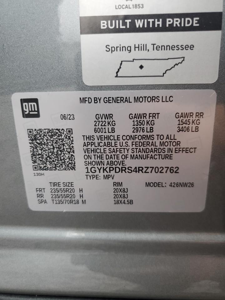 2024 Cadillac Xt6 Premium Luxury VIN: 1GYKPDRS4RZ702762 Lot: 61180075