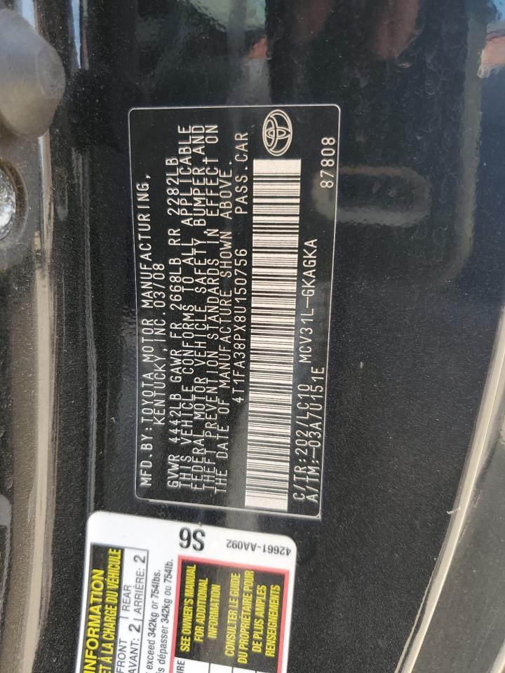 2008 Toyota Camry Solara Se VIN: 4T1FA38PX8U150756 Lot: 60934765