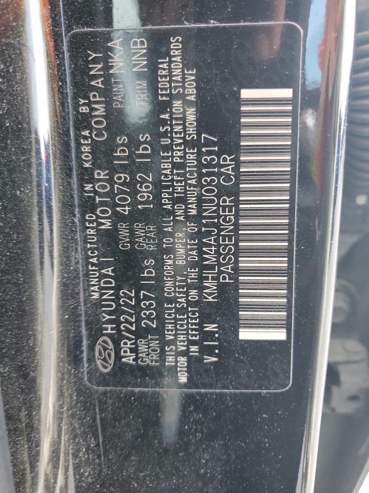 2022 Hyundai Elantra Blue VIN: KMHLM4AJ1NU031317 Lot: 62342795