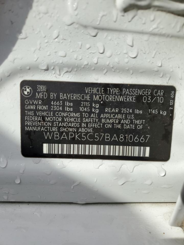 2011 BMW 328 Xi Sulev VIN: WBAPK5C57BA810667 Lot: 80201095