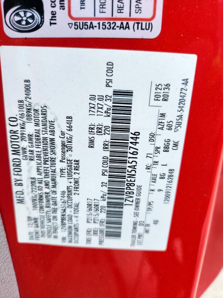 2010 Ford Mustang VIN: 1ZVBP8EN5A5167446 Lot: 62719225