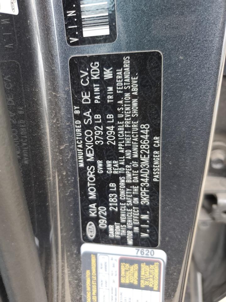 2021 Kia Forte Gt Line VIN: 3KPF34AD3ME286448 Lot: 62195365