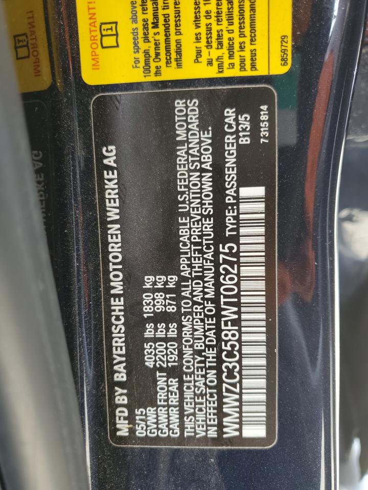 MINI COOPER 2015 VIN WMWZC3C58FWT06275 фото 13