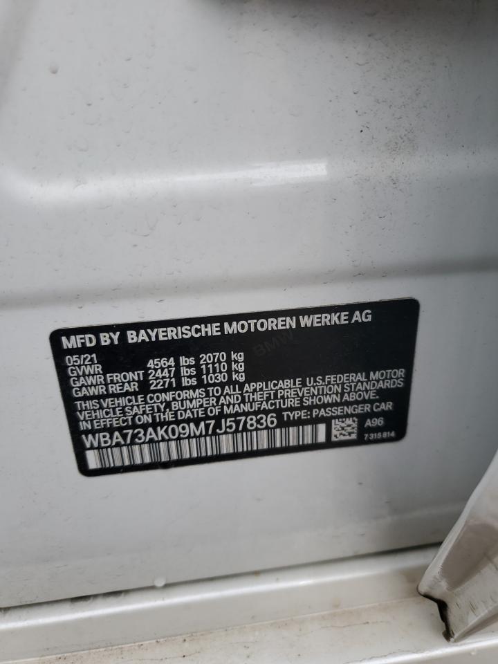2021 BMW 228Xi VIN: WBA73AK09M7J57836 Lot: 60806505
