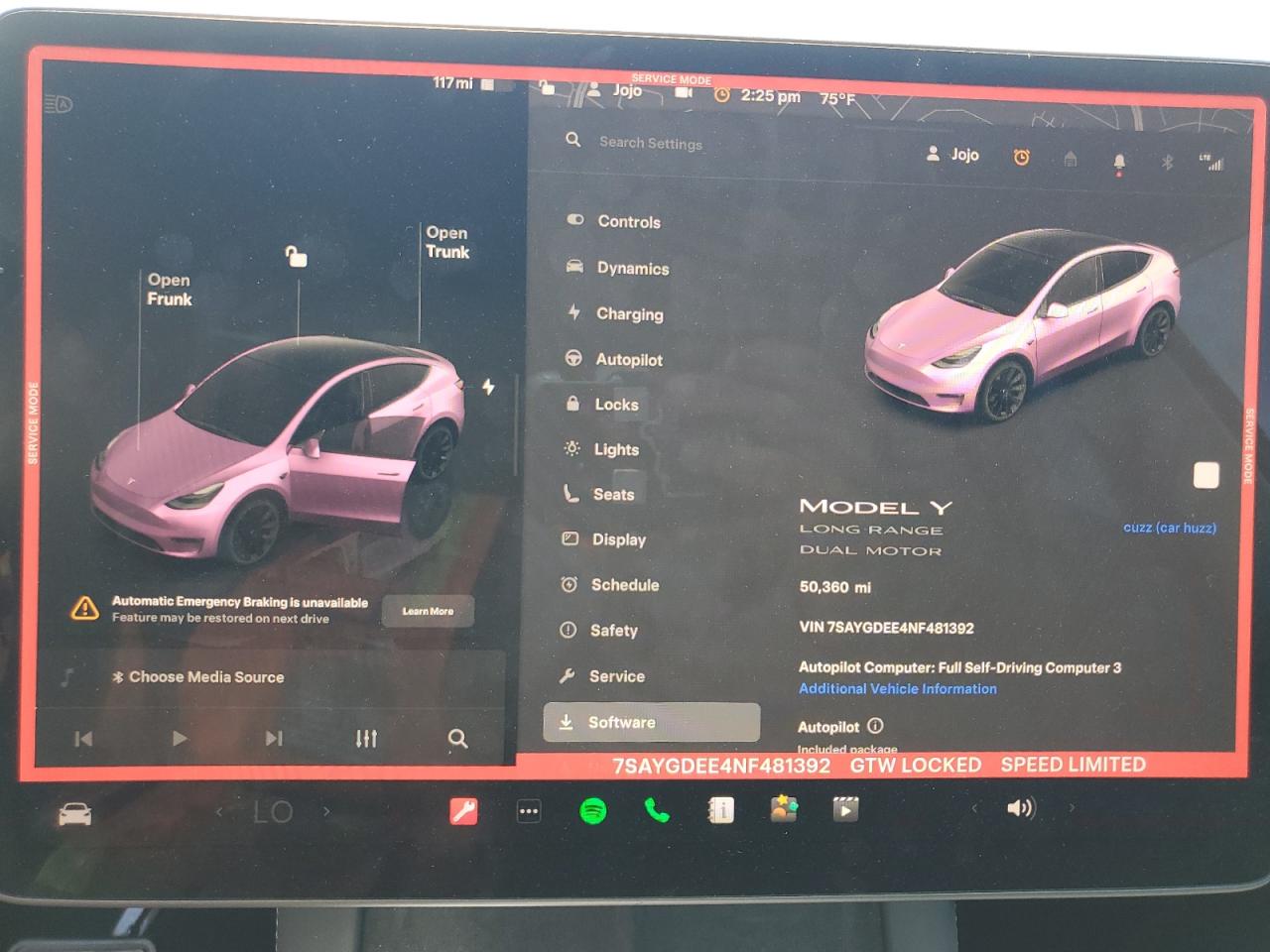 TESLA MODEL Y 2022 VIN 7SAYGDEE4NF481392 zdjęcie 9