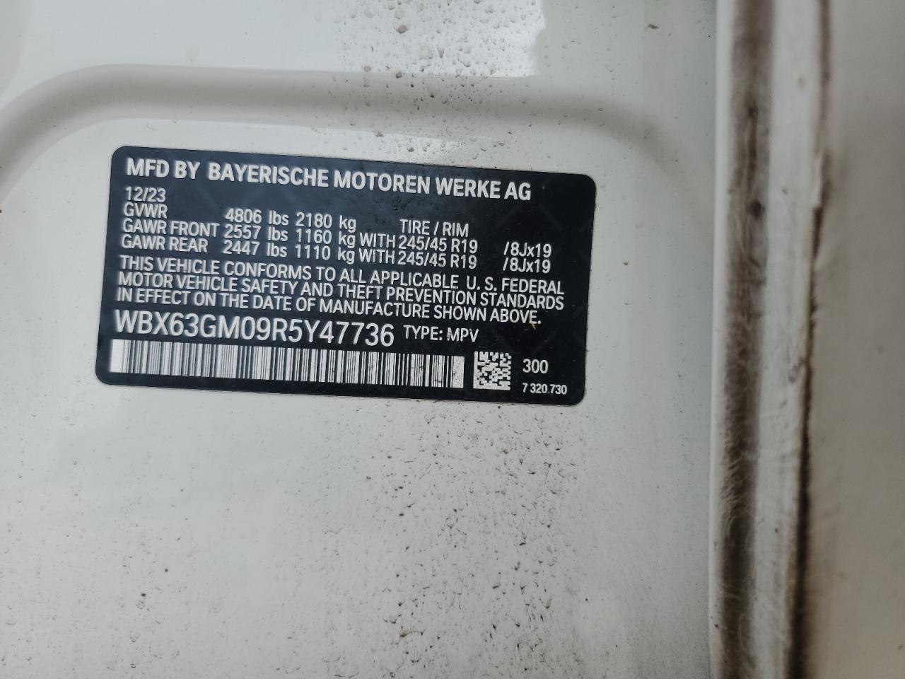 2024 BMW X2 xDrive28I VIN: WBX63GM09R5Y47736 Lot: 61365385