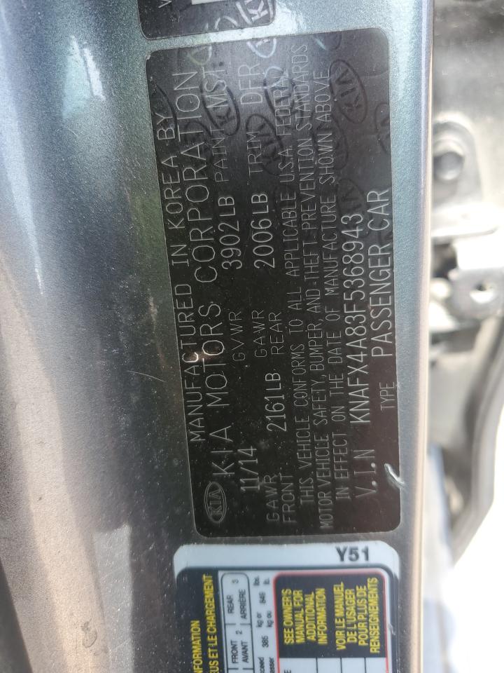 2015 Kia Forte Ex VIN: KNAFX4A83F5368943 Lot: 62223565
