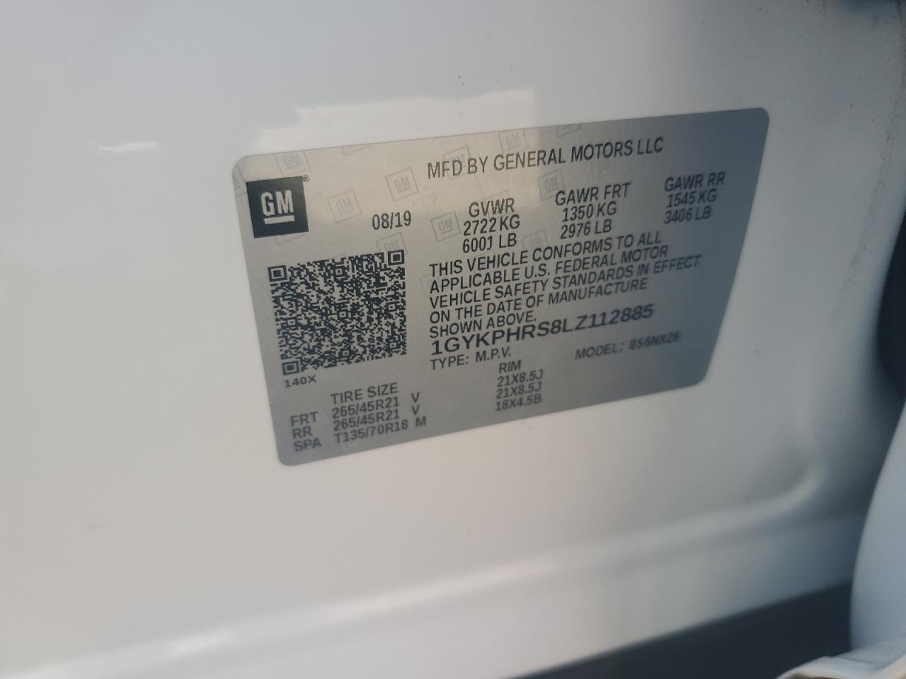 2020 Cadillac Xt6 Sport VIN: 1GYKPHRS8LZ112885 Lot: 61234905