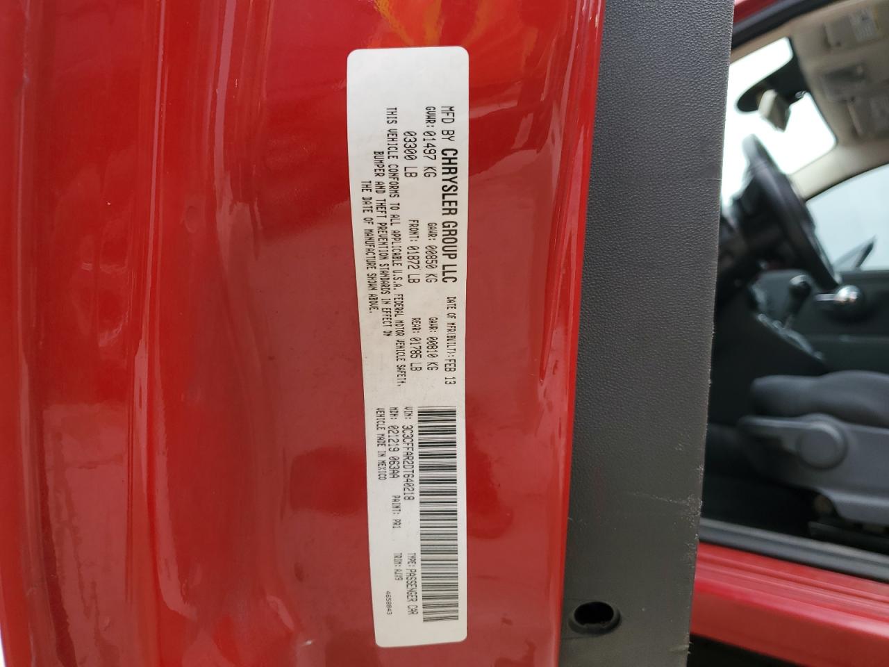 2013 Fiat 500 Pop VIN: 3C3CFFAR2DT640218 Lot: 61874695