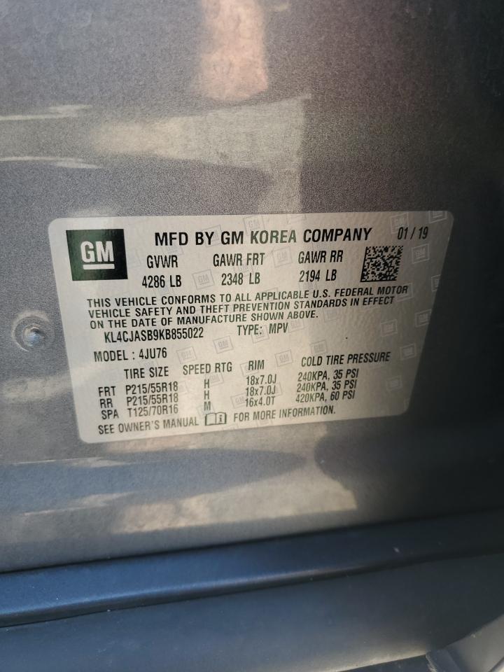 2019 Buick Encore Preferred VIN: KL4CJASB9KB855022 Lot: 60613385