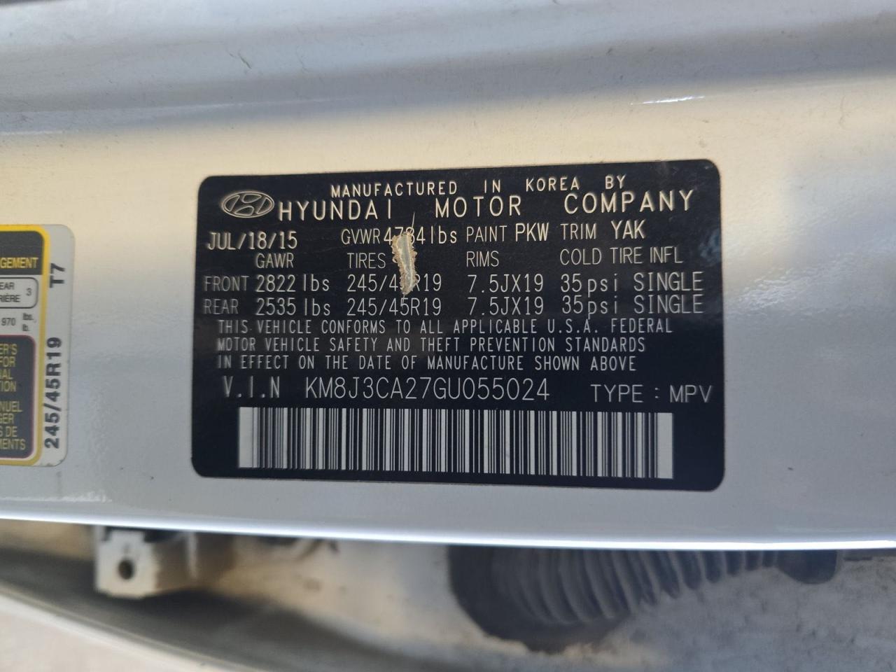 HYUNDAI TUCSON 2016 VIN KM8J3CA27GU055024 фото 10