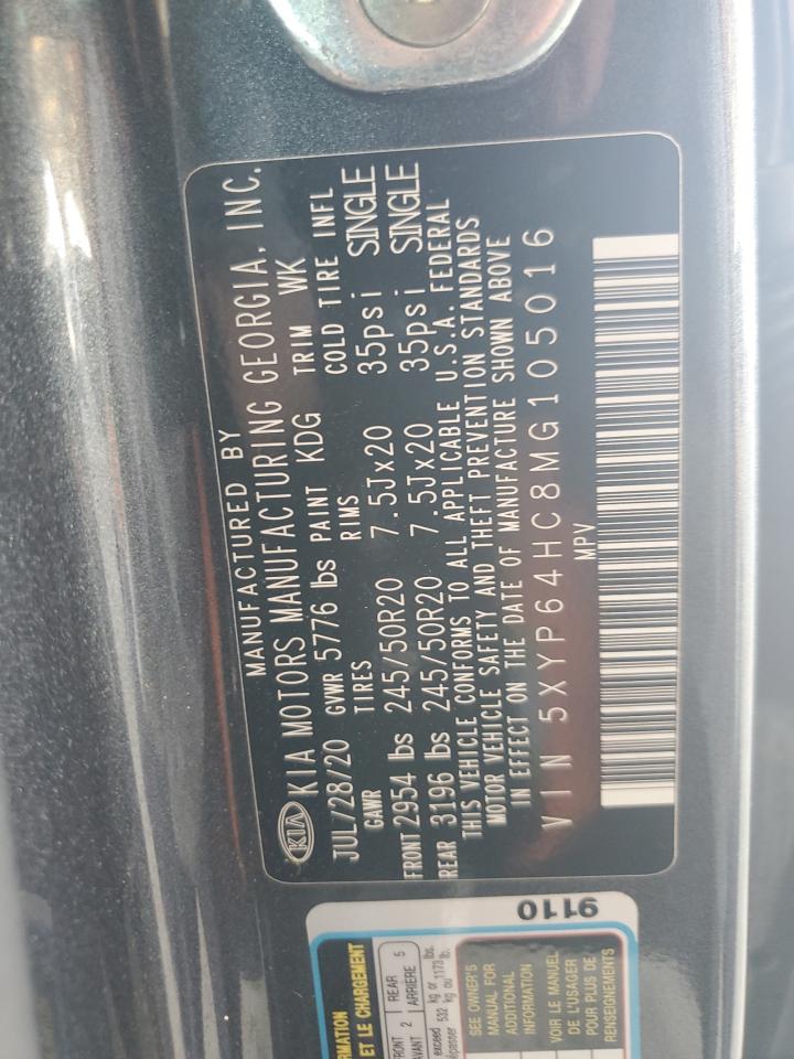 2021 Kia Telluride S VIN: 5XYP64HC8MG105016 Lot: 60647765