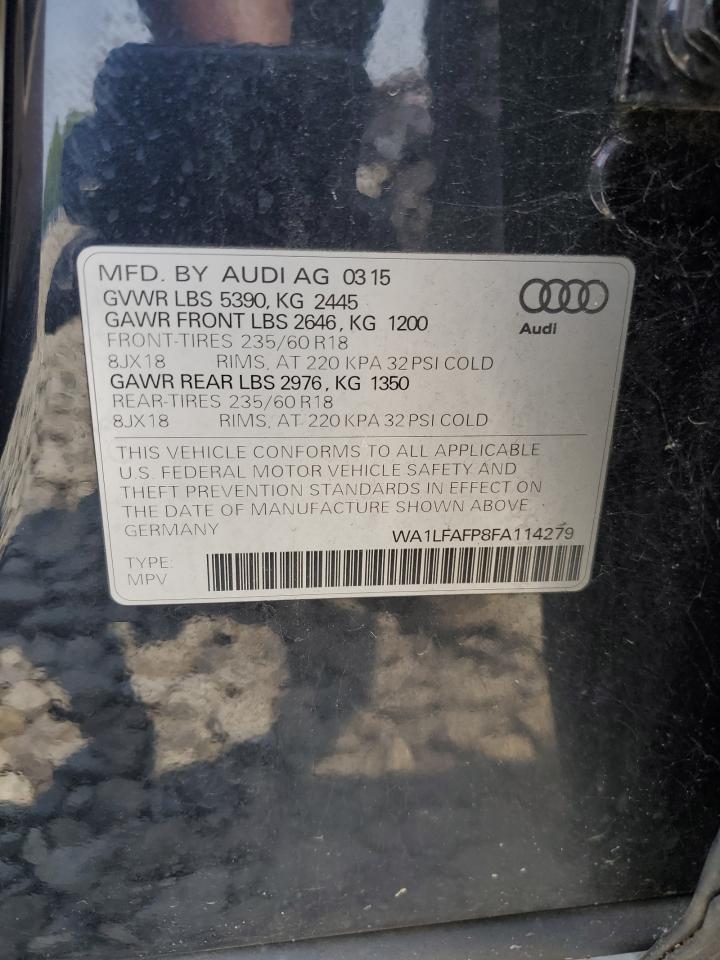 2015 Audi Q5 Premium Plus VIN: WA1LFAFP8FA114279 Lot: 59611715