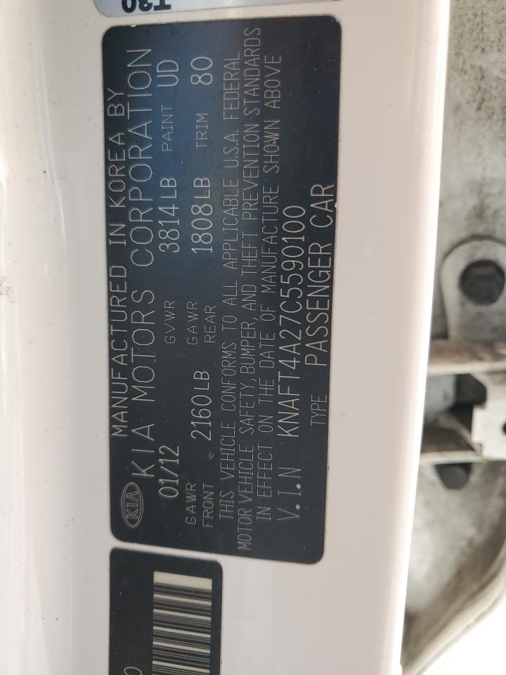 2012 Kia Forte Lx VIN: KNAFT4A27C5590100 Lot: 59519535